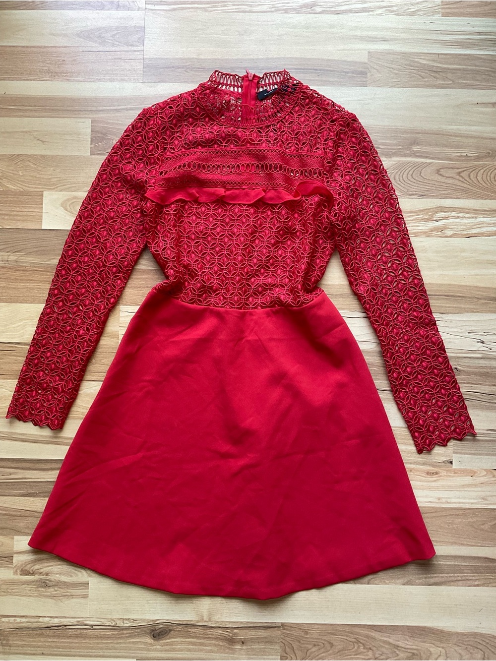 Zara Red Embroidered Women’s Dress